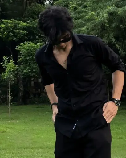 Mens Black/White Full Sleeve Shirt